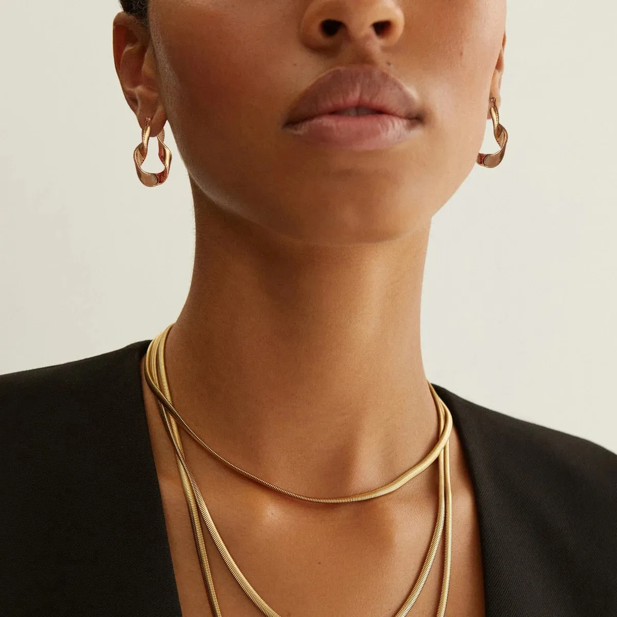 Boho & Mala Stainless Steel Gold Plated Stud Earrings