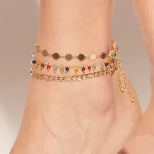 Boho Anklet Trio Set