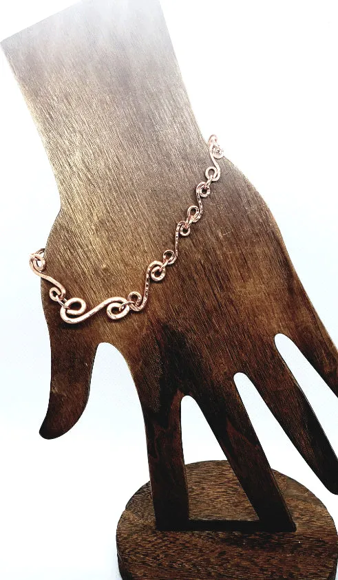 Boho Copper  Handmade S-Style Link Bracelet