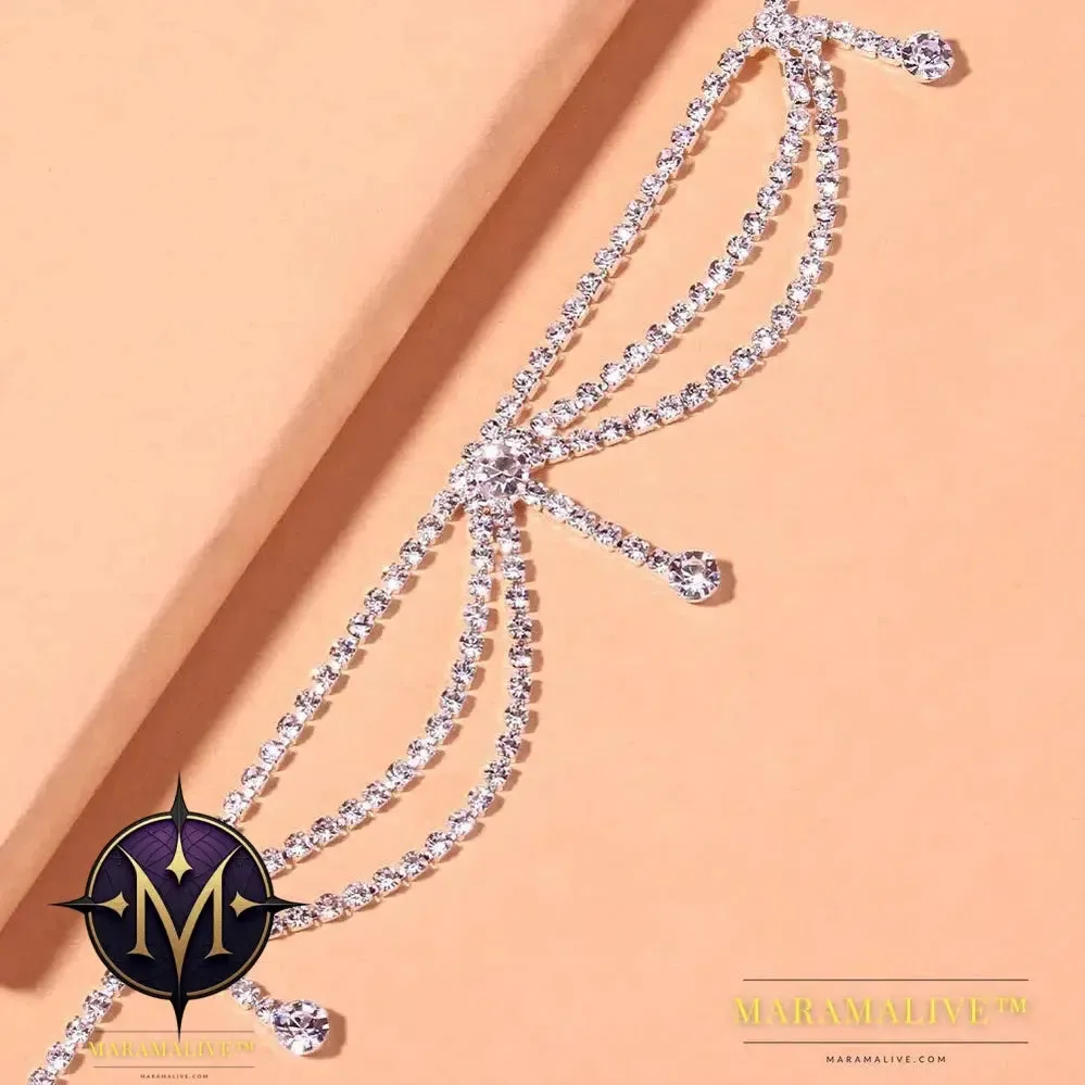 Boho Rhinestone Tennis Chain Anklet Foot Jewelry Simple Chain Leg Anklet Bracelet Beach Accessories