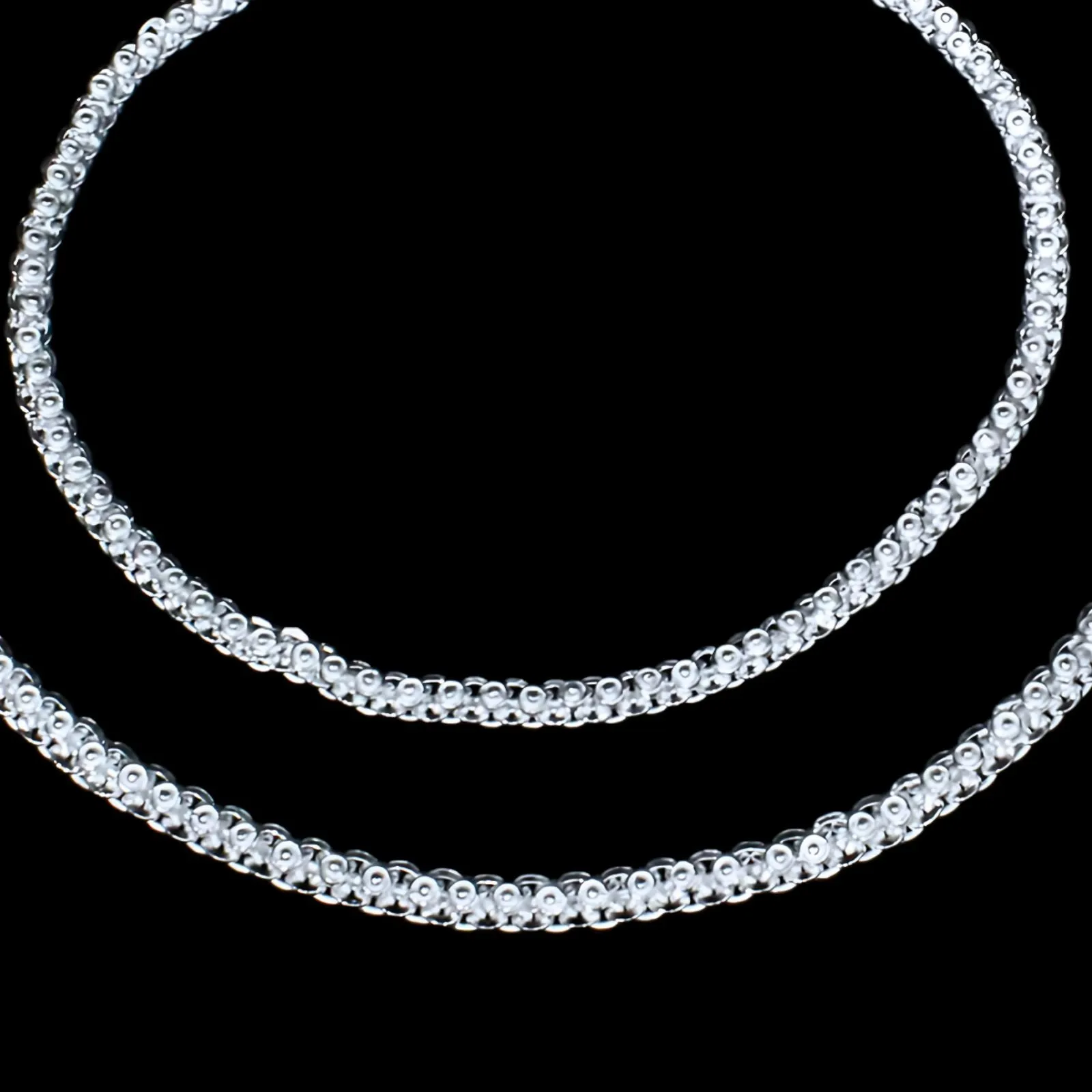 Boho Style Real Silver Indian Women Anklets Ankle Pair 10.3"