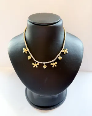 Bow Rhinestone Necklace