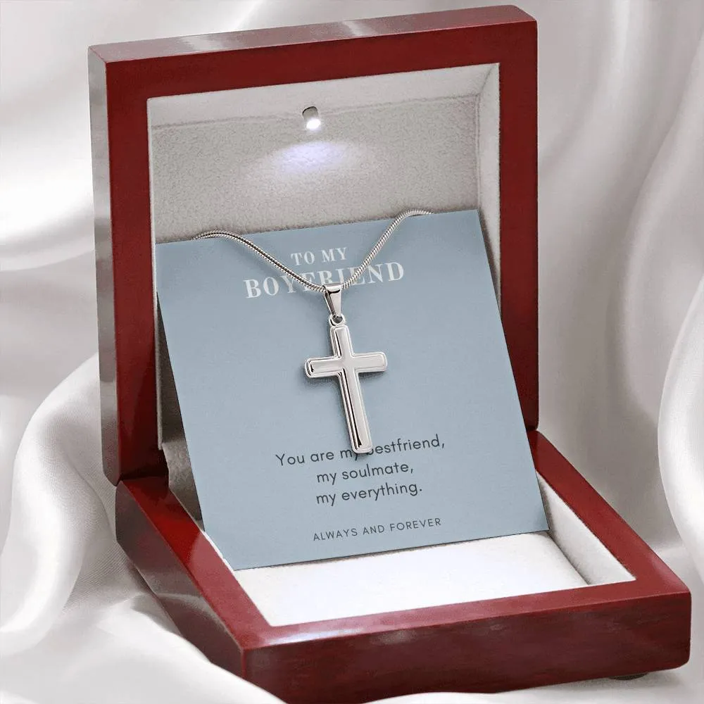 Boyfriend Cross Necklace-My Soulmate, my everything
