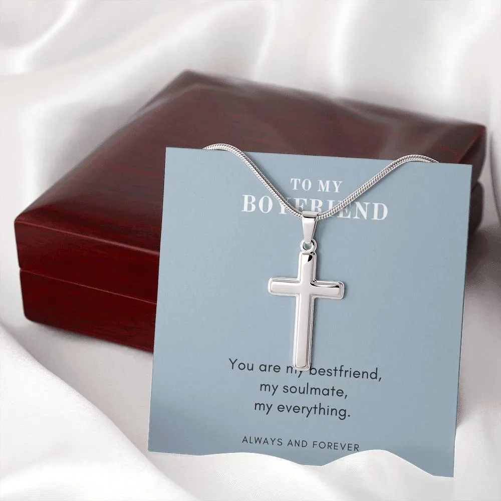Boyfriend Cross Necklace-My Soulmate, my everything