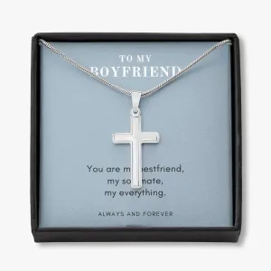 Boyfriend Cross Necklace-My Soulmate, my everything