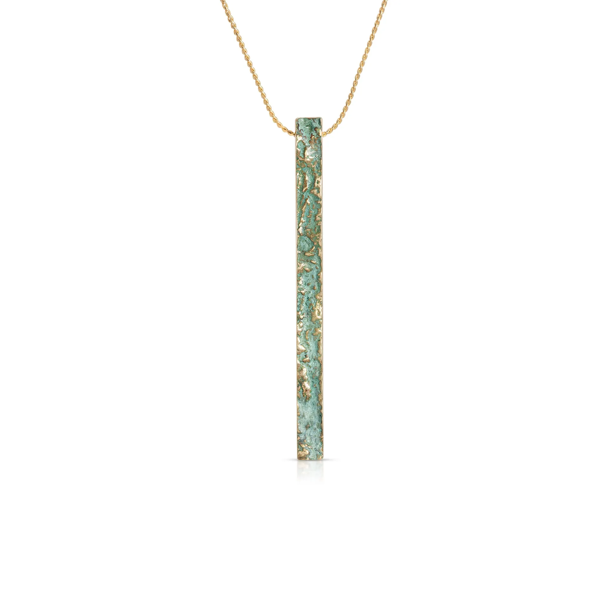 Brass with Patina Narrow Moss Pendant