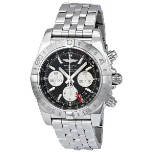 Breitling Chronomat 44 GMT Black Dial Men's Watch AB042011-BB56SS AB042011-BB56-375A