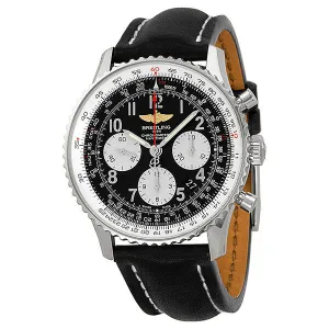 Breitling Navitimer 01 Chronograph Automatic Black Dial Black Leather Men's Watch AB012012-BB02BKLT AB012012-BB02-435X-A20BA.1