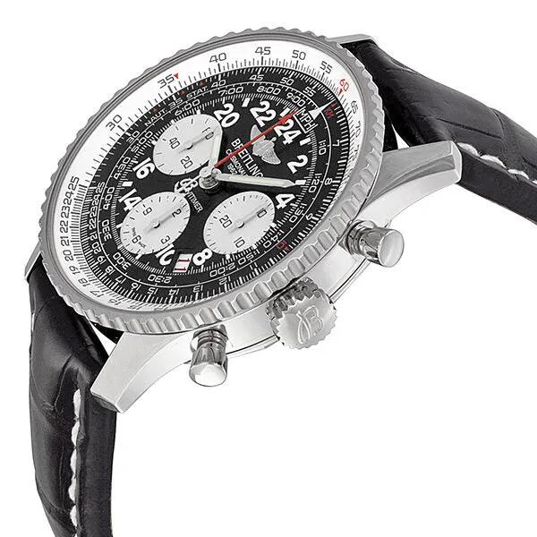 Breitling Navitimer Cosmonaute Black Dial Leather Men's Watch AB021012-BB59BKCT