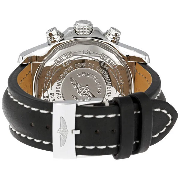 Breitling Super Avenger Black Dial Chronograph Black Leather Strap Men's Watch A1337011-B907BKLT A1337011/B907