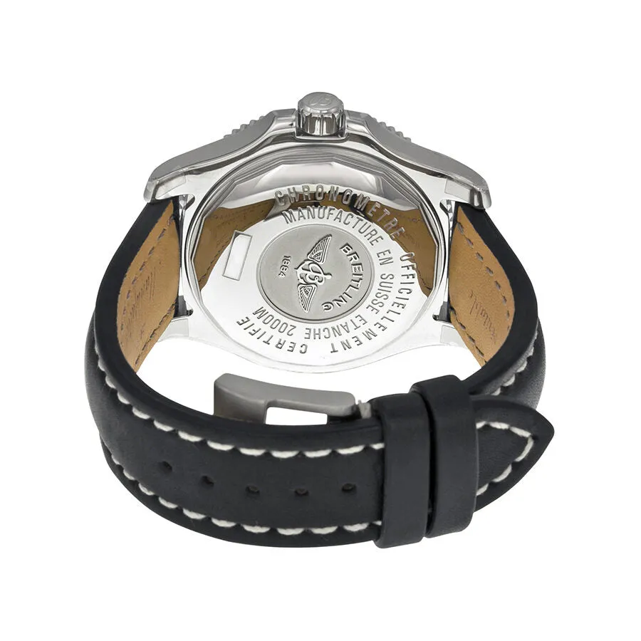 Breitling SuperOcean 44 Black Dial Black Leather Men's Watch A1739102-BA77BKLT