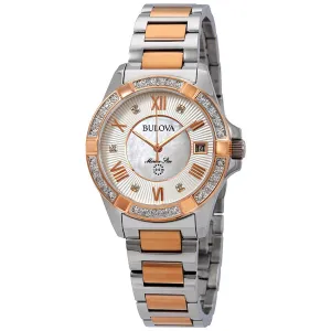 Bulova Marine Star Diamond White Mother of Pearl Dial Ladies Watch 98R234