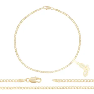 Butterfly CZ Pendant 14K Anklet Gold Filled Cubic Zirconia 10" Women