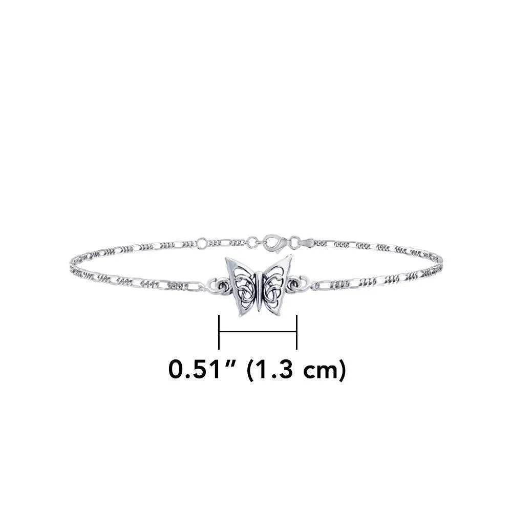 Butterfly Sterling Silver Anklet TAL037