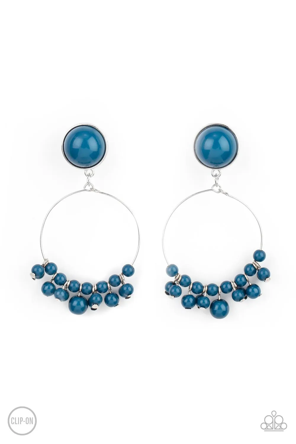 Cabaret Charm - Blue Clip-On Earring
