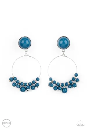 Cabaret Charm - Blue Clip-On Earring