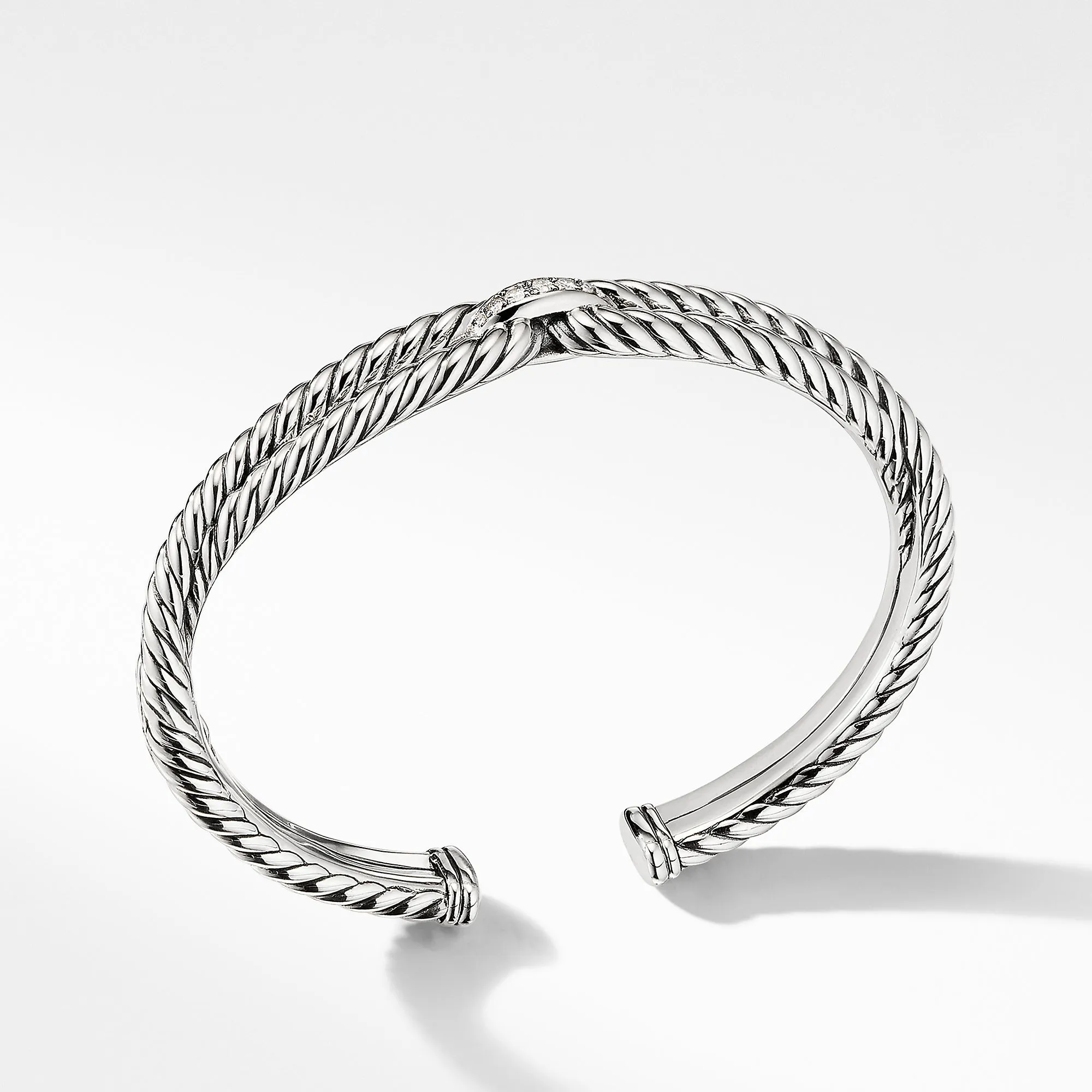 Cable Loop Bracelet with Diamonds, Size Medium