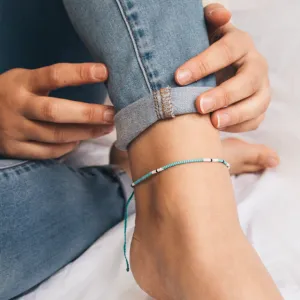 Cali Surf Anklet, Beaded Anklet, Surfer Jewelry, Boho