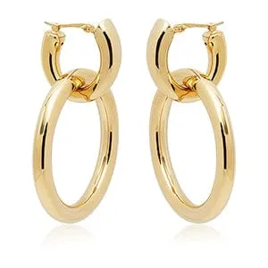 Carla 14K Yellow Gold Oval Dangle Convertible Hoops