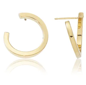 Carla 14k Yellow Gold Square Tube Round Earrings