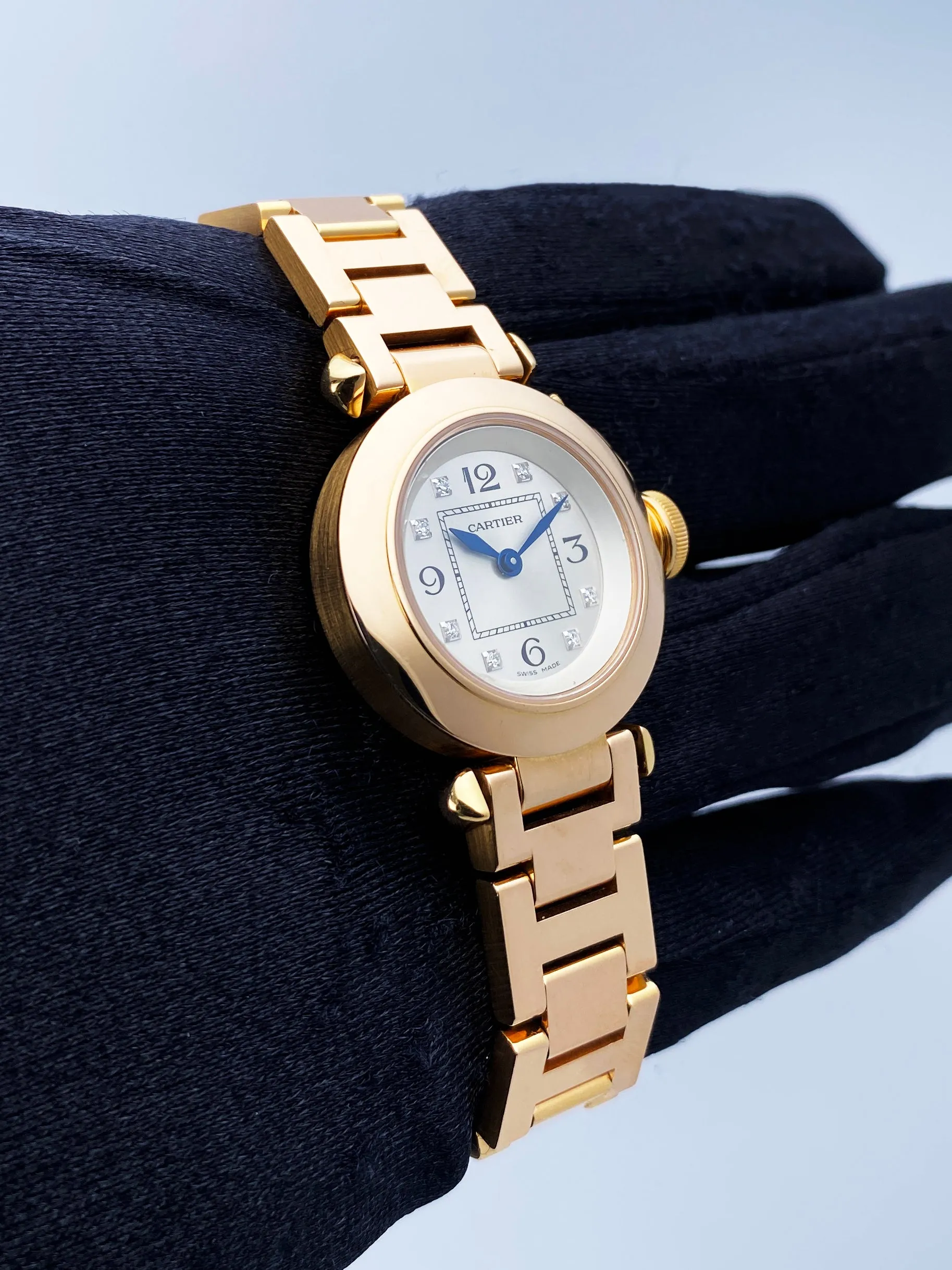 Cartier Pasha WJ124016 Diamond 18K Rose Gold Ladies Watch Box Papers