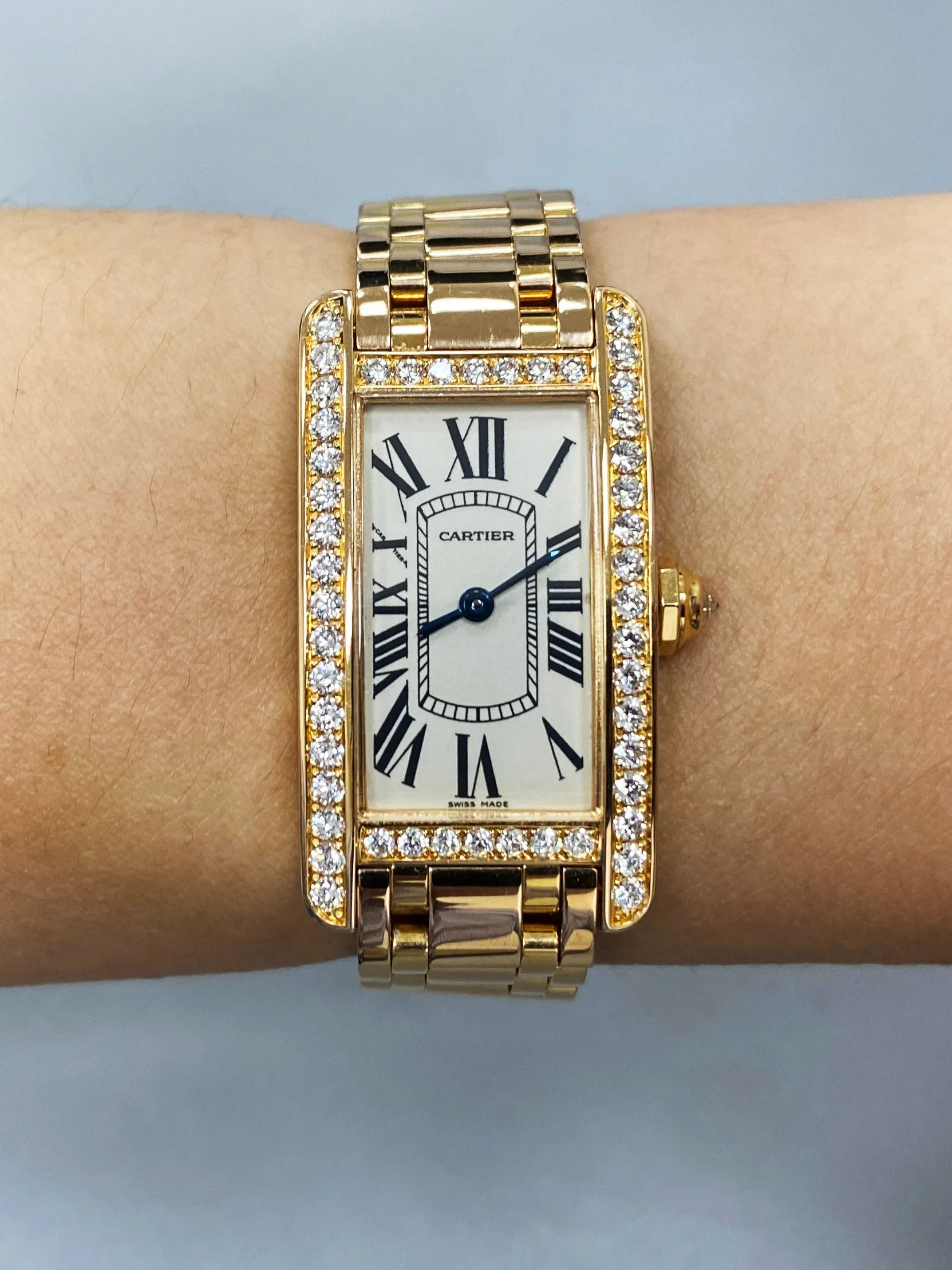 Cartier Tank Americaine WB7079M5/2503 Diamond Ladies Watch