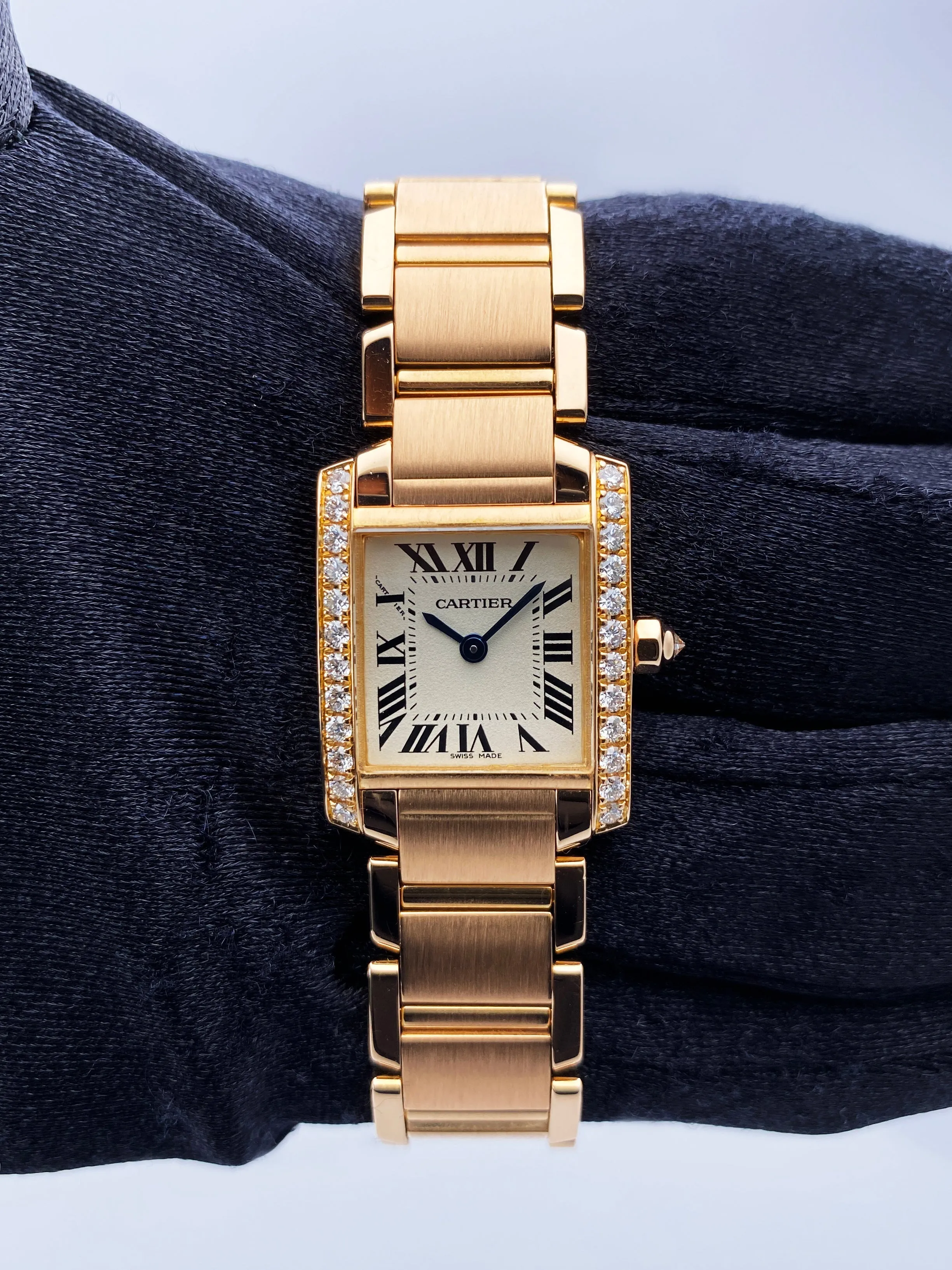 Cartier Tank Francaise WE10456H 18K Rose Gold Ladies Watch Box Papers