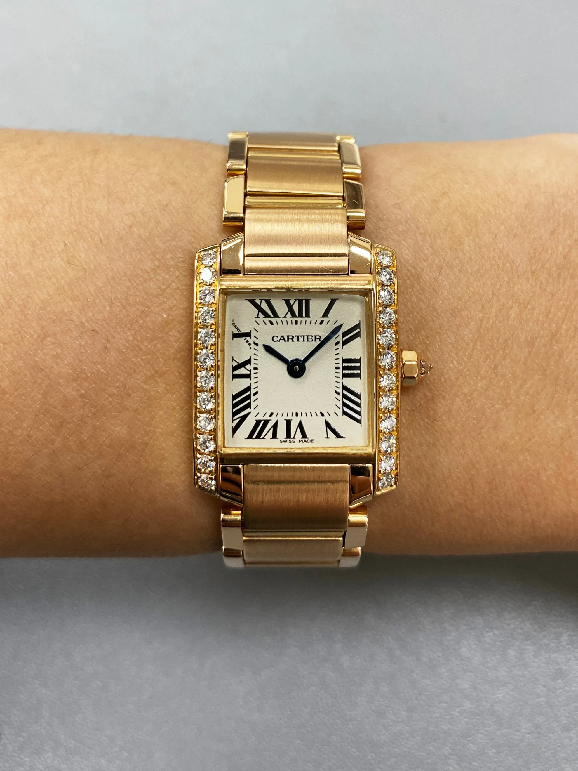 Cartier Tank Francaise WE10456H 18K Rose Gold Ladies Watch Box Papers