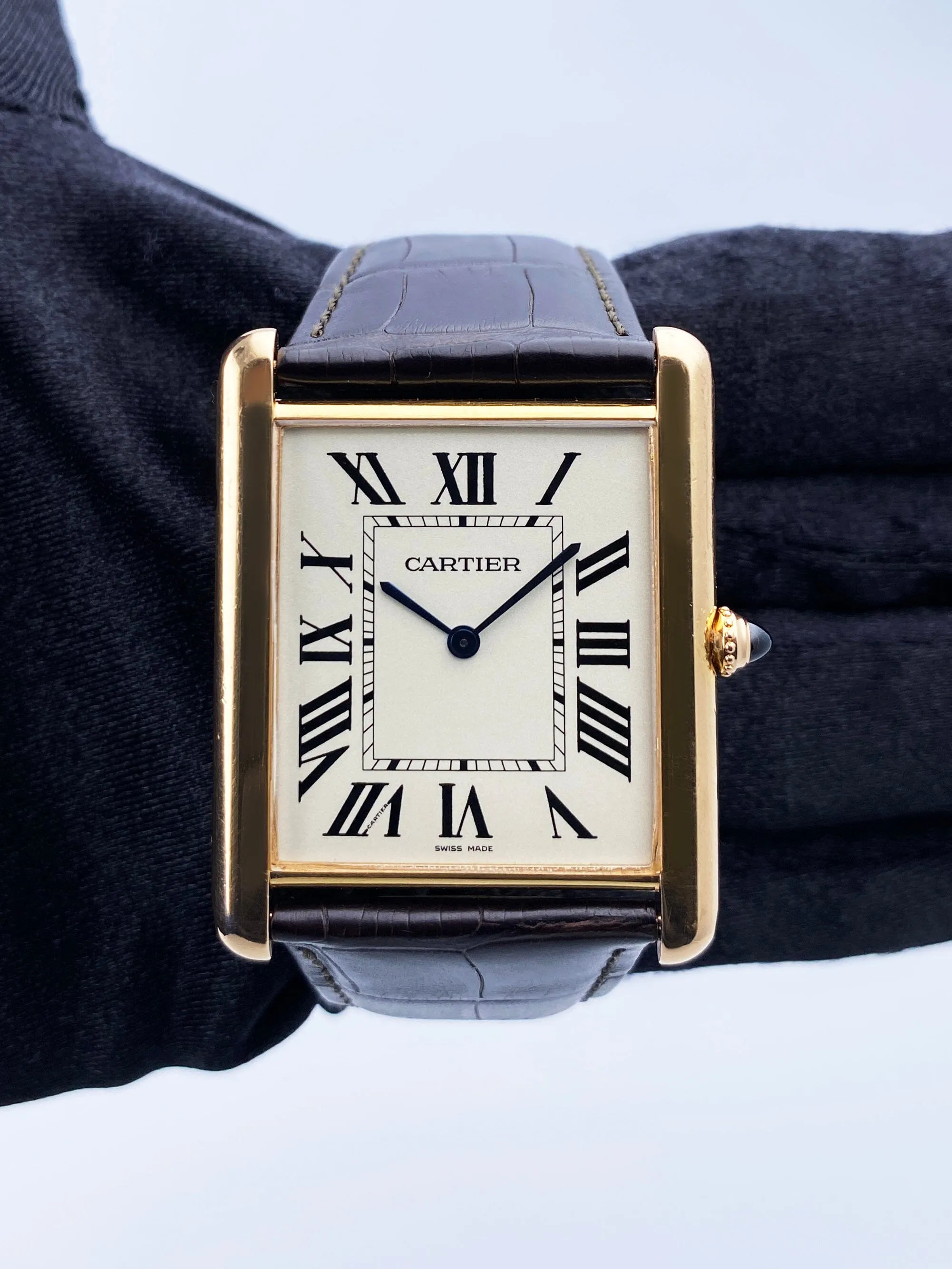 Cartier Tank Louis XL W1560017 18K Rose Gold Mens Watch Box Papers