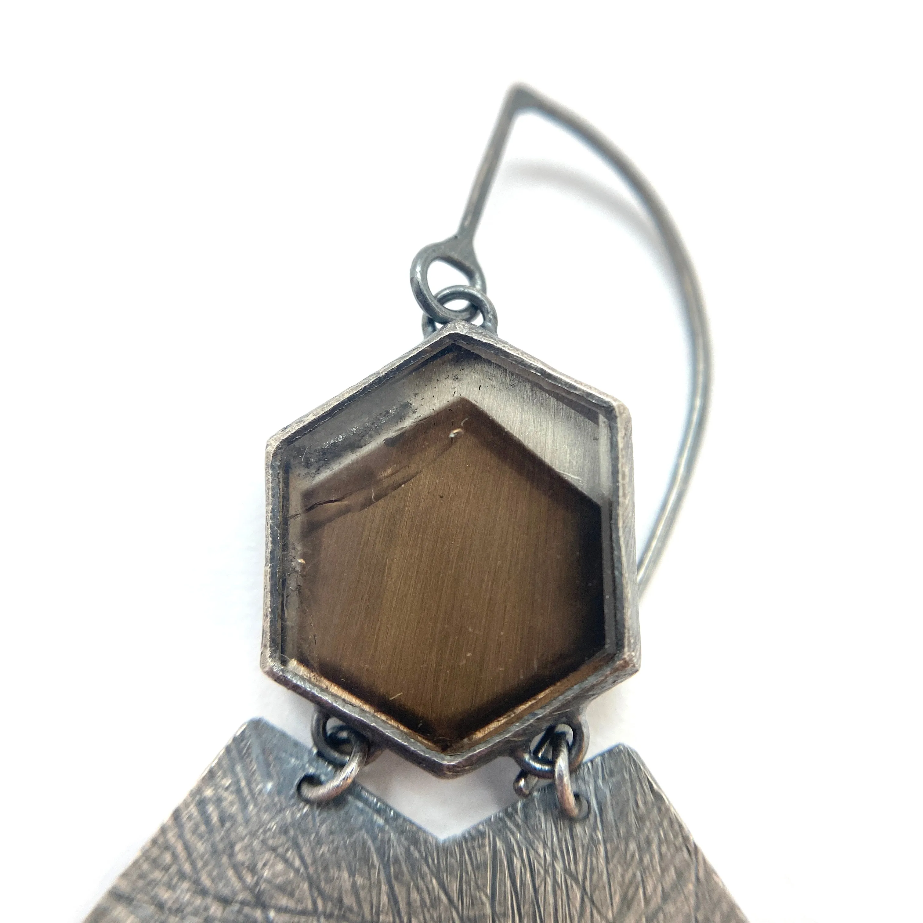Carved Smokey Quartz Earrings