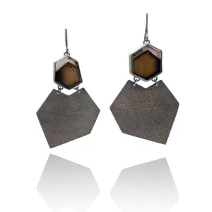 Carved Smokey Quartz Earrings