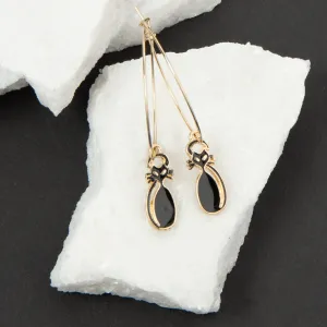 Cat Charm Hoop Earrings