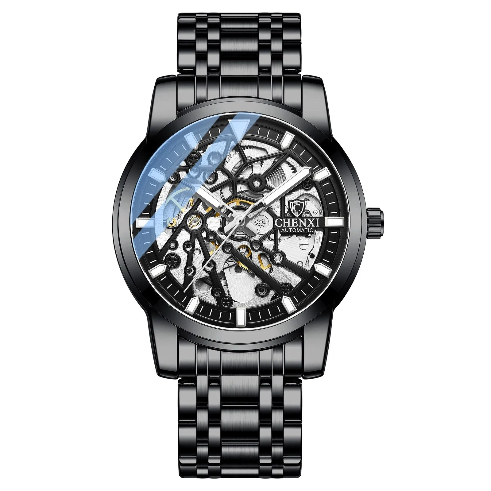 CHENXI Mens Watches Tourbillon Waterproof Automatic Mechanical Watch Men Top Brand Luxury Stainless Steel Business Wristwatch