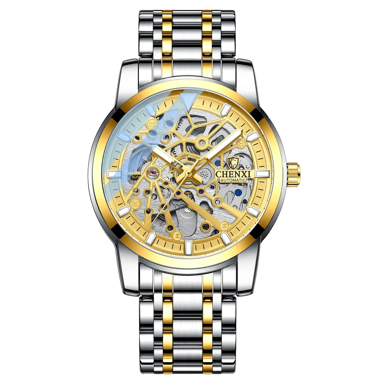 CHENXI Mens Watches Tourbillon Waterproof Automatic Mechanical Watch Men Top Brand Luxury Stainless Steel Business Wristwatch