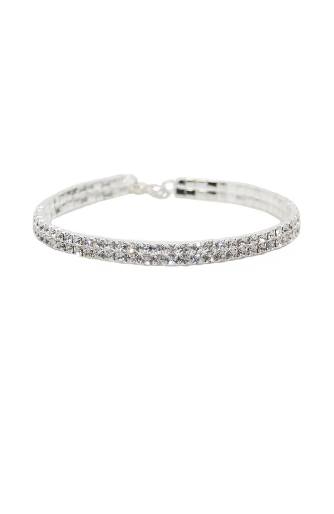 Child Two Row Rhinestone Choker