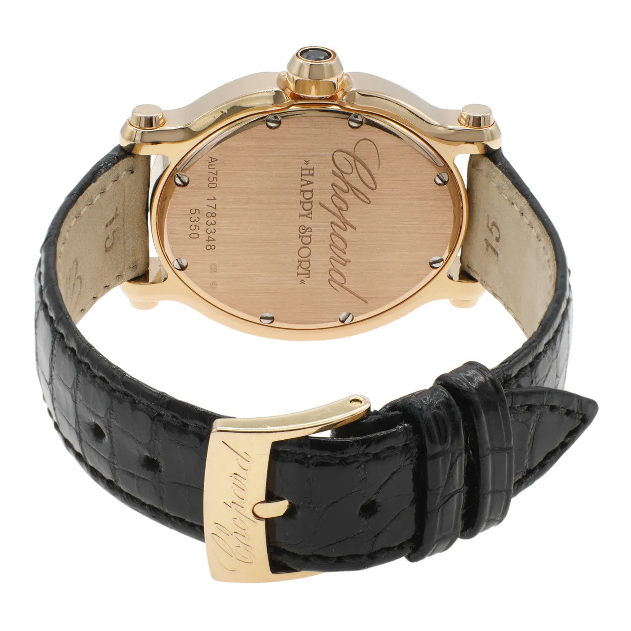 Chopard 18K Rose Gold Happy Sport Oval Quartz Ladies Watch 275350-5003