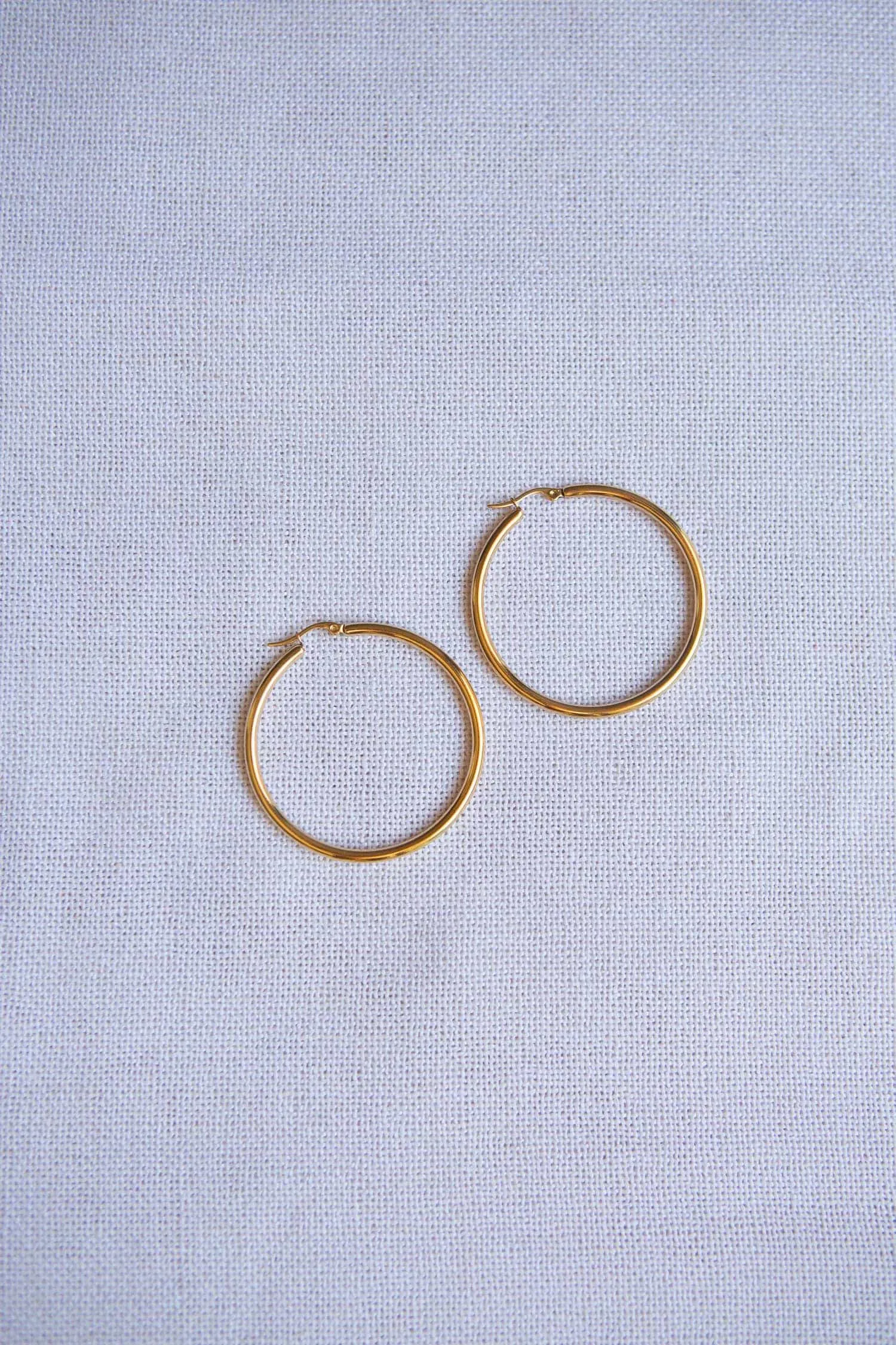 Classic Large Latch Back Gold Hoop Earrings