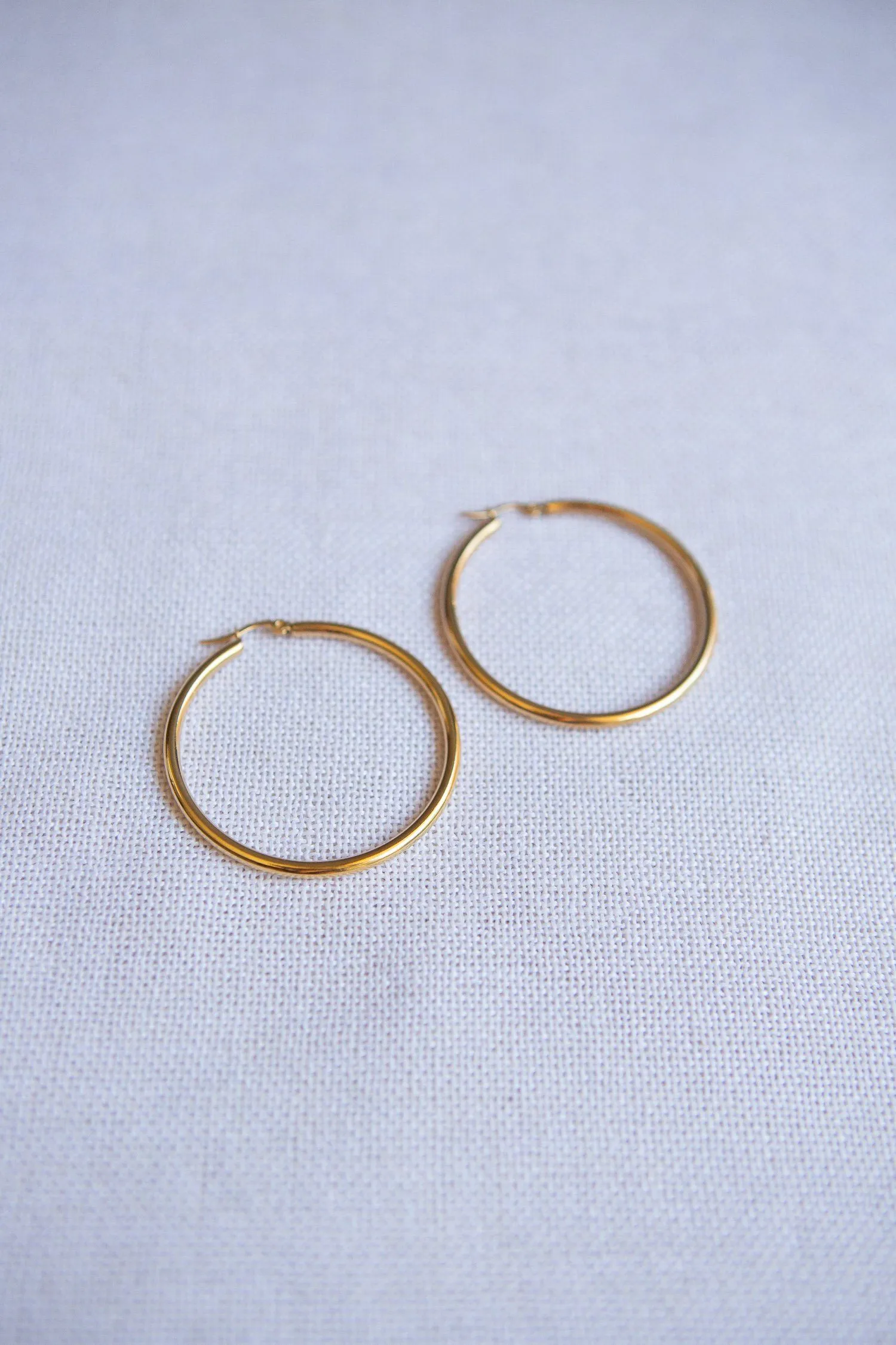 Classic Large Latch Back Gold Hoop Earrings