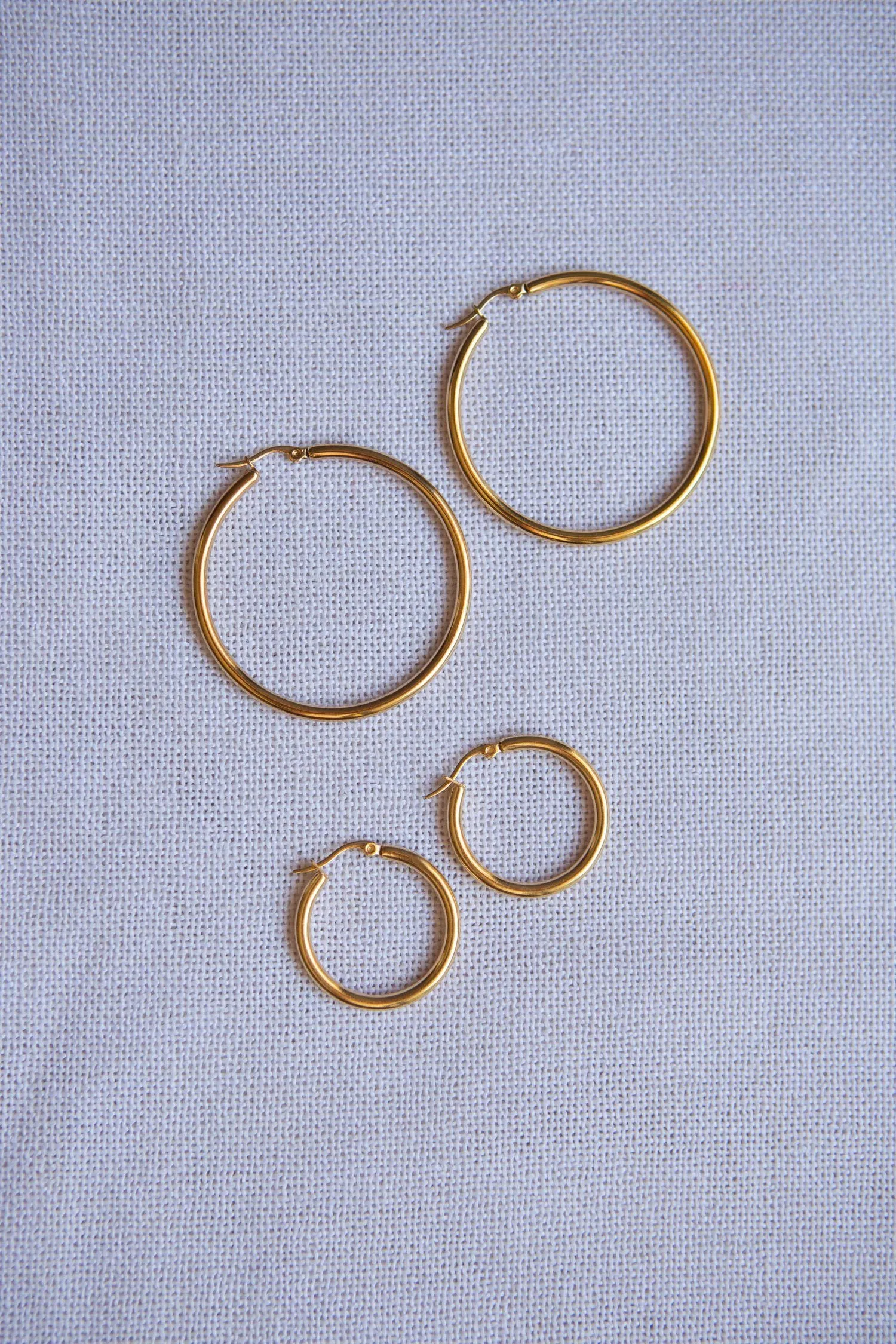 Classic Large Latch Back Gold Hoop Earrings