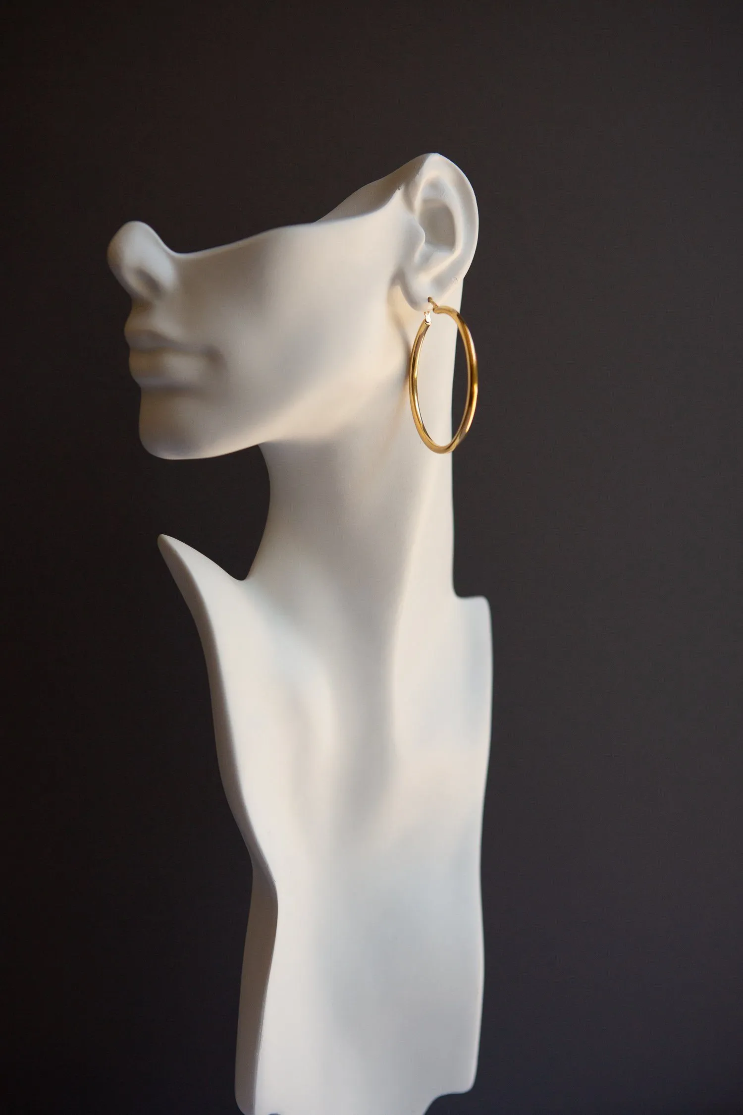 Classic Large Latch Back Gold Hoop Earrings