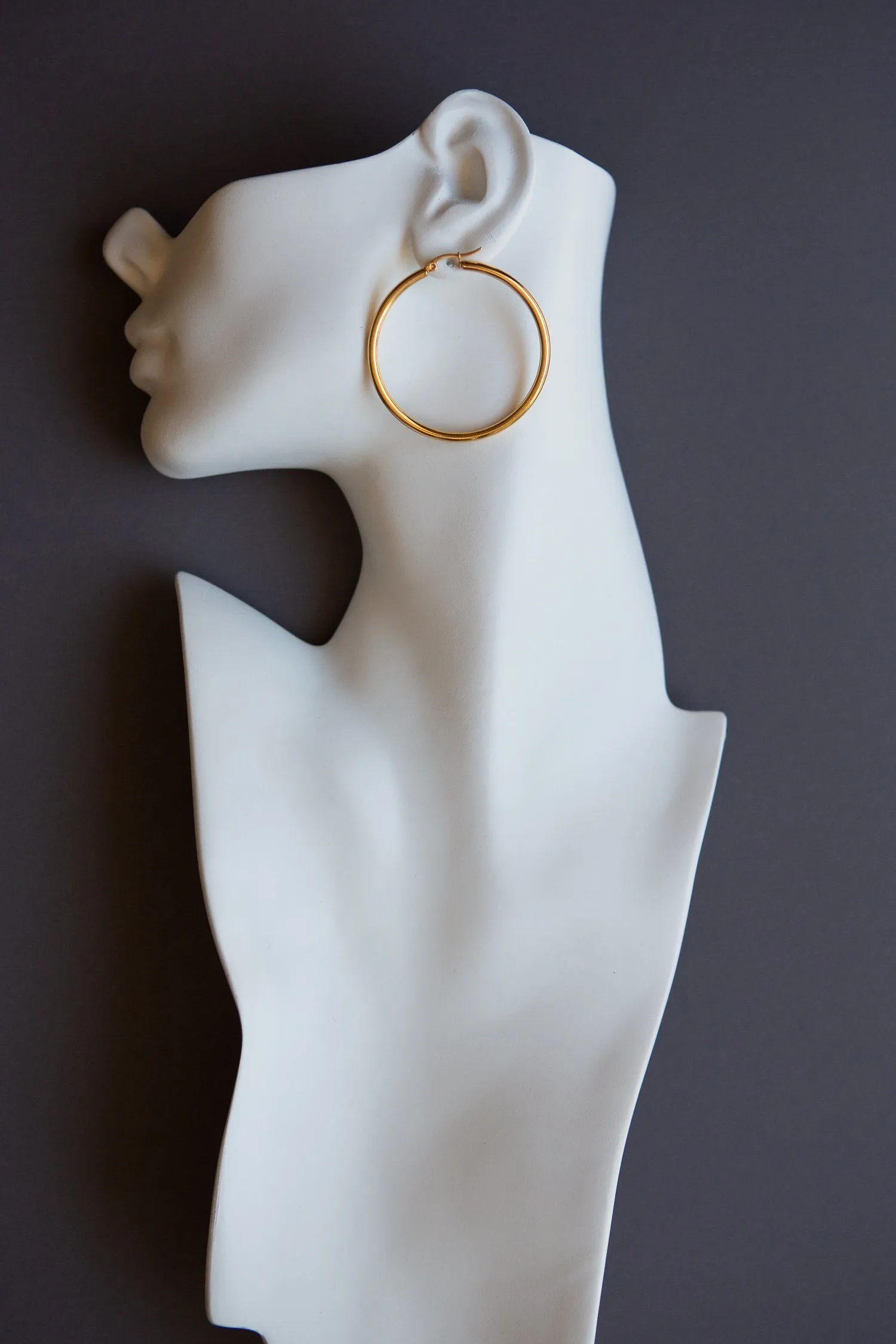 Classic Large Latch Back Gold Hoop Earrings