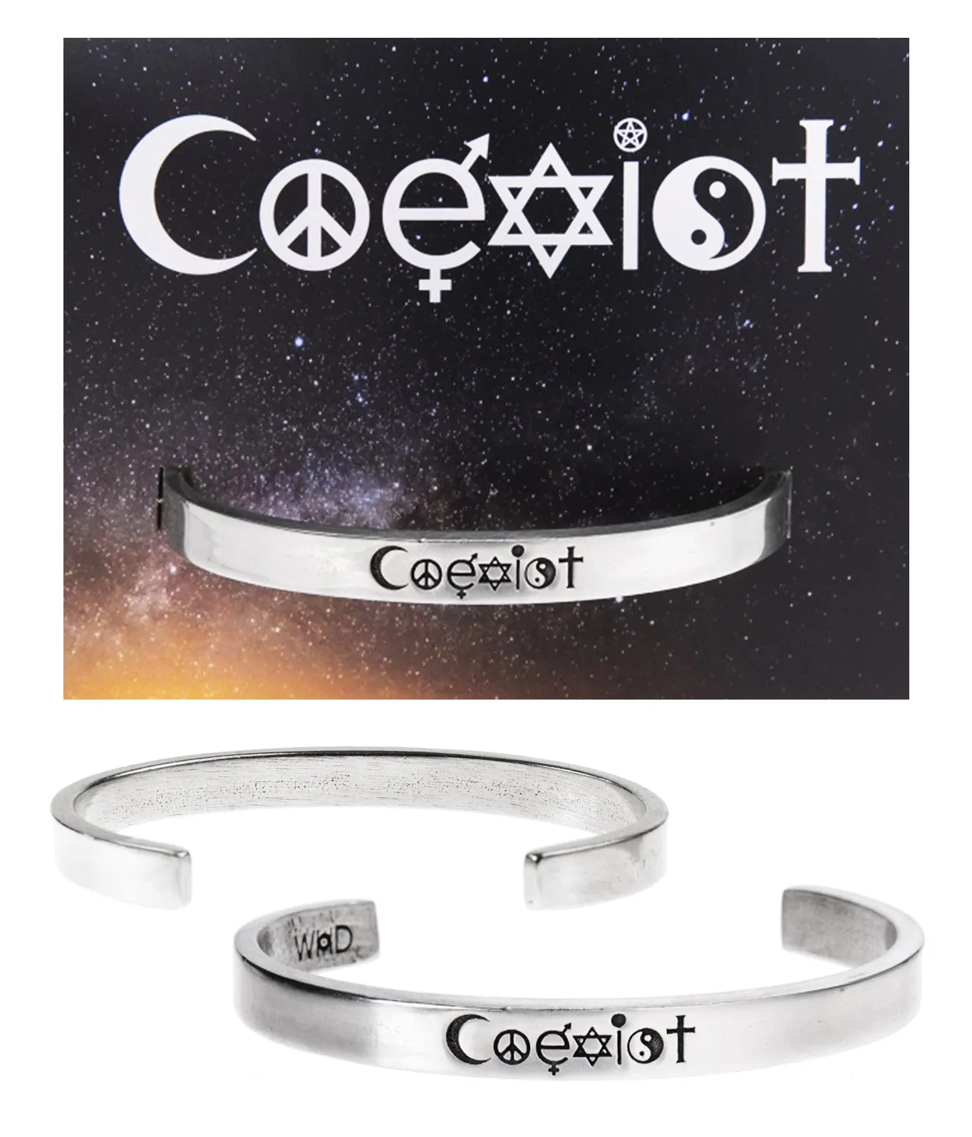 Coexist Quotable Cuff Bracelet