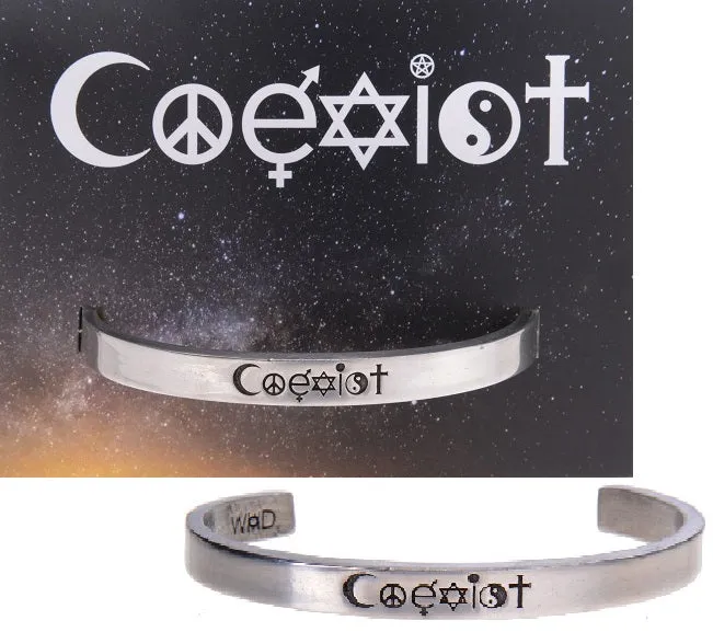 Coexist Quotable Cuff Bracelet