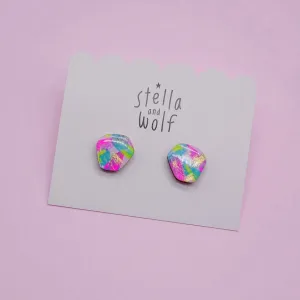 Colourful Abstract Stud Earrings