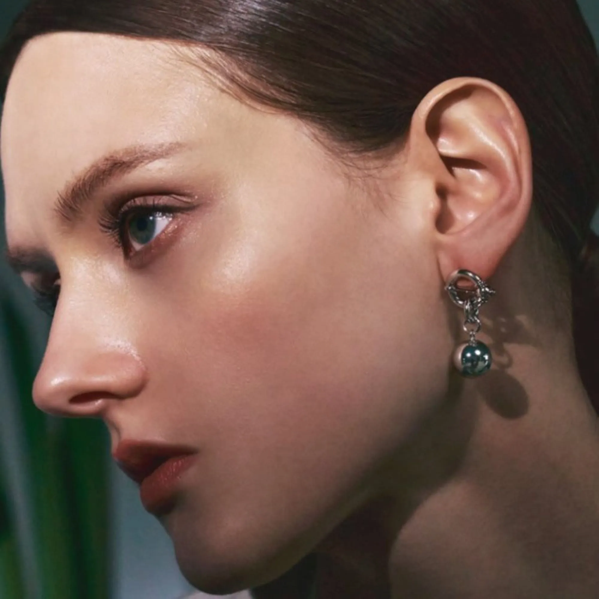 Como Silver Ball Drop Earrings
