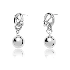 Como Silver Ball Drop Earrings