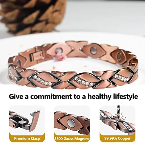 Copper Ankle Bracelet for Women 99.99% Pure Copper with Magnets