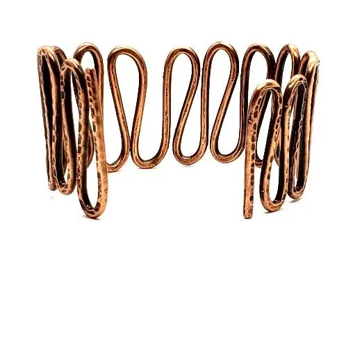 Copper  Handmade Boho Bracelet Cuff - Snake Style