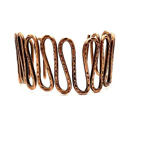 Copper  Handmade Boho Bracelet Cuff - Snake Style