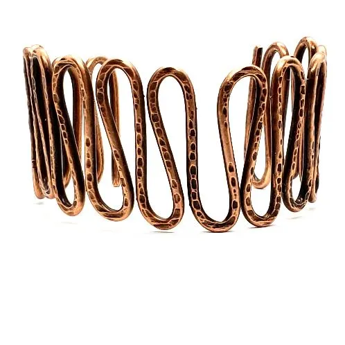 Copper  Handmade Boho Bracelet Cuff - Snake Style